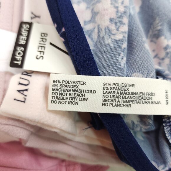 Laura Ashley Womens 6-Pack Super Soft Briefs Medium Floral Solid 1 Extra w/ Hole - Picture 10 of 16